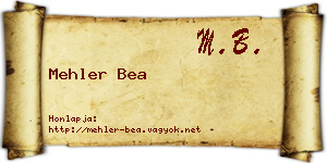 Mehler Bea névjegykártya
